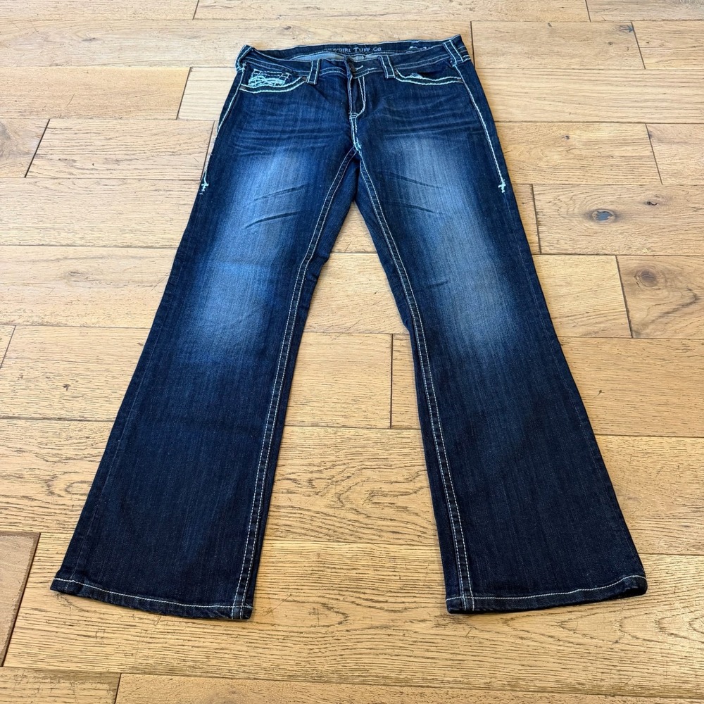 Cowgirl Tuff Co Indigo West Jeans 32 Blue Excellent Bootcut Contrast (2150)